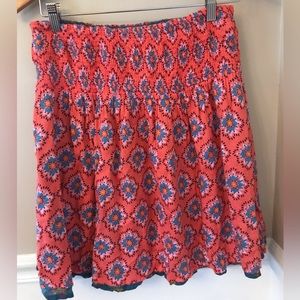 Sundance catalog smocked mini skirt reversible